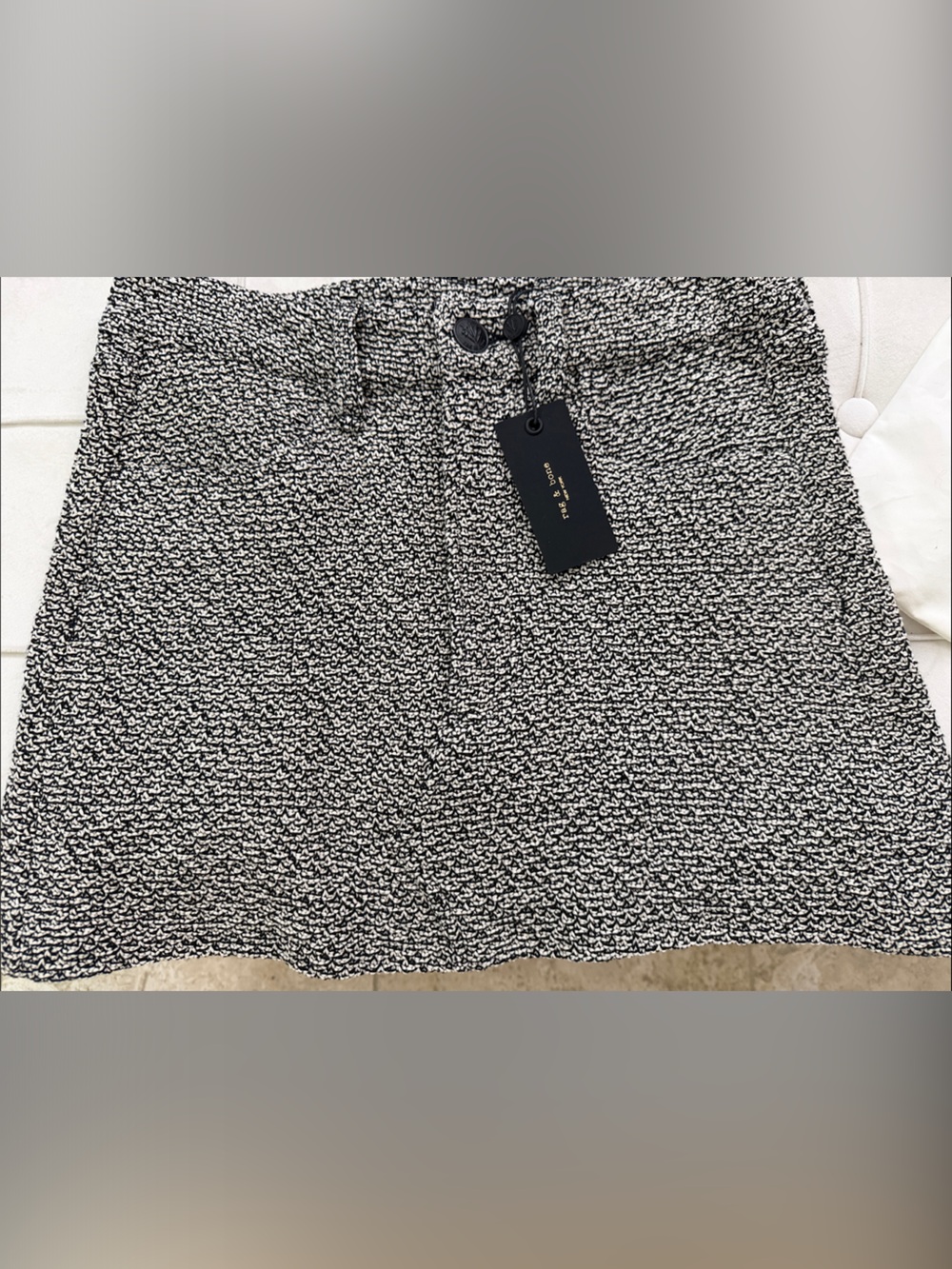 rag & bone Black and White Tweed Mini Skirt